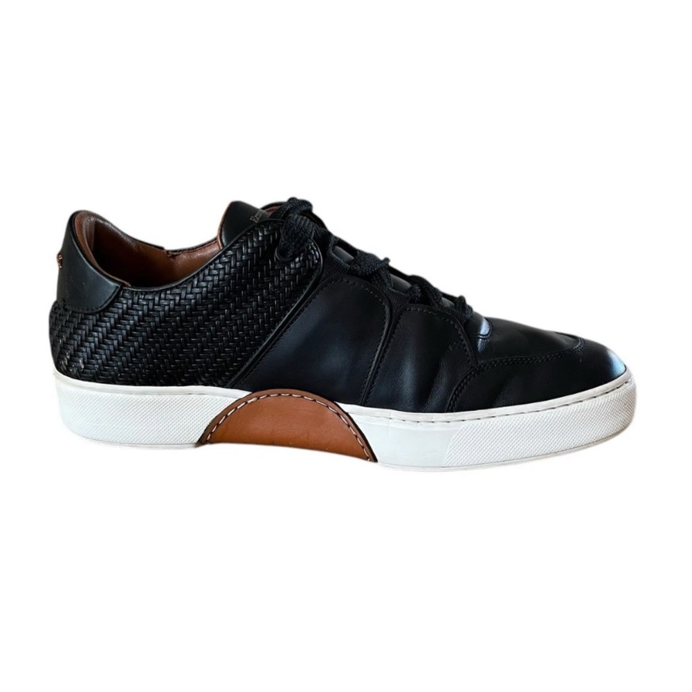 Ermenegildo Zegna Black Leather Sneakers Men’s Size 10.5 US /9.5 EU